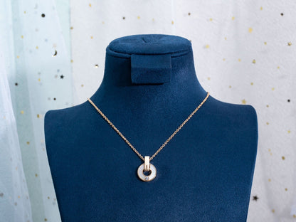 [⭐Clover Jewelry]GARI NECKLACE PINK GOLD MOP