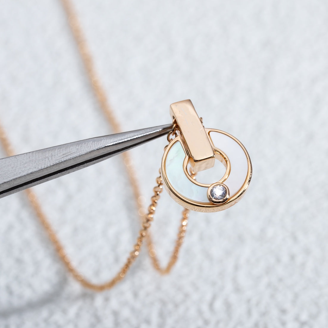 [⭐Clover Jewelry]GARI NECKLACE PINK GOLD MOP