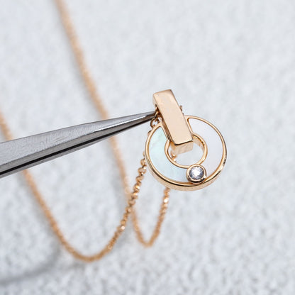 [⭐Clover Jewelry]GARI NECKLACE PINK GOLD MOP