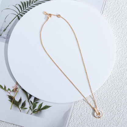 [⭐Clover Jewelry]GARI NECKLACE PINK GOLD MOP