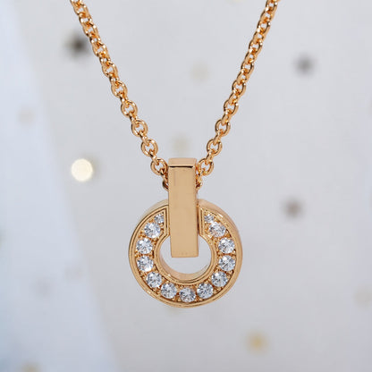 [⭐Clover Jewelry]GARI NECKLACE PINK GOLD DIAMOND