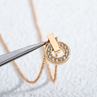 [⭐Clover Jewelry]GARI NECKLACE PINK GOLD DIAMOND