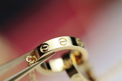 [⭐Clover Jewelry]LOVE NECKLACE DOUBLE RING GOLD