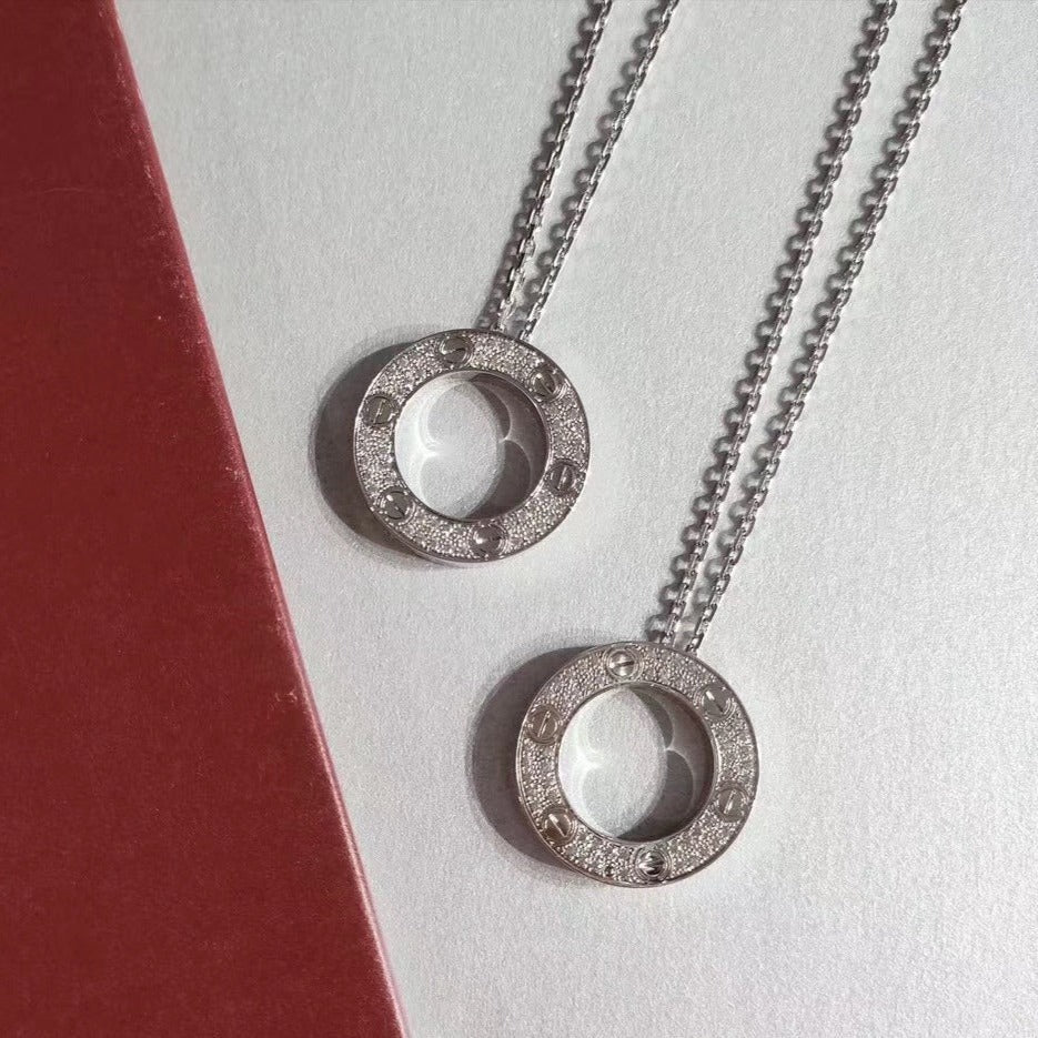 [⭐Clover Jewelry]LOVE NECKLACE ADJUSTABLE SILVER