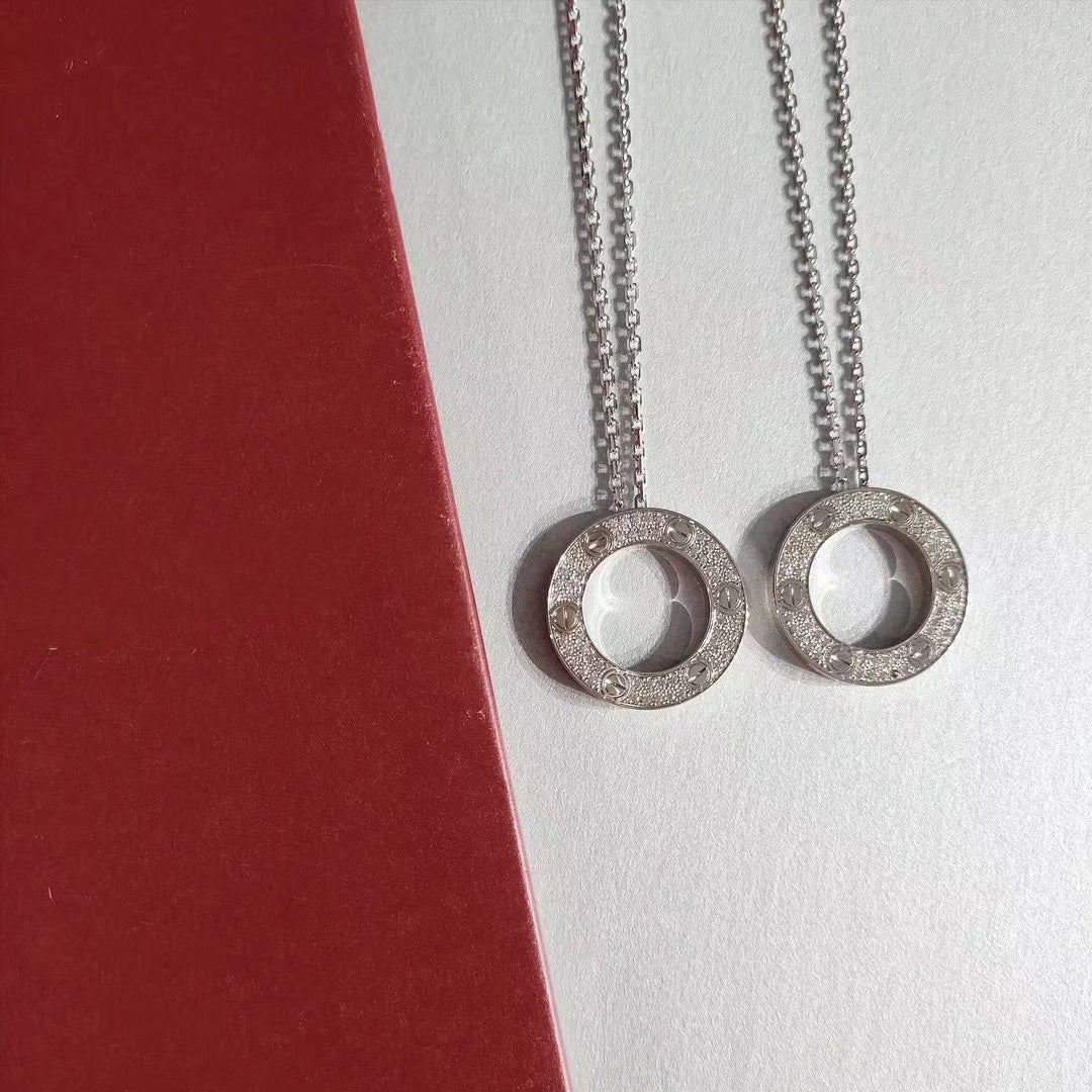 [⭐Clover Jewelry]LOVE NECKLACE ADJUSTABLE SILVER