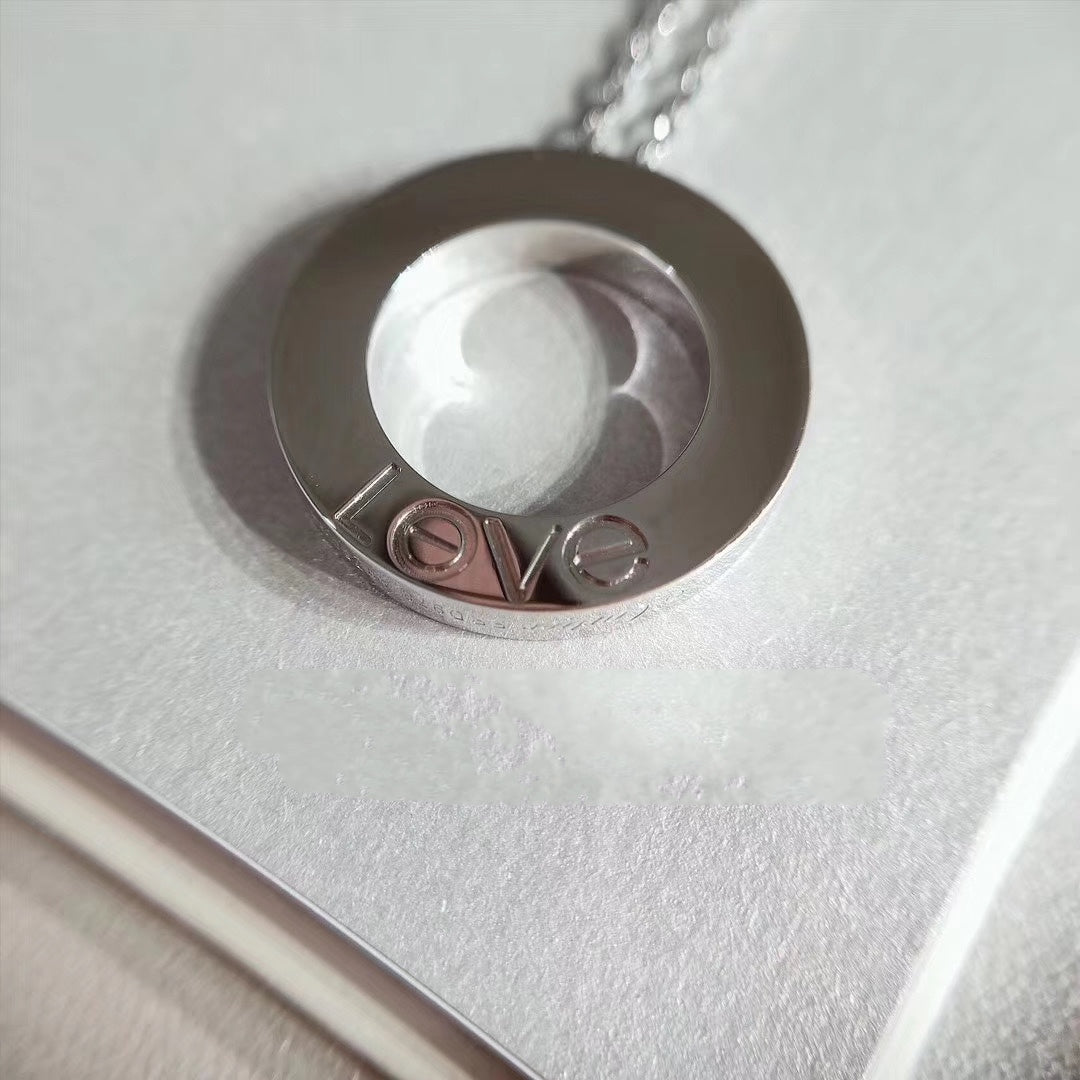 [⭐Clover Jewelry]LOVE NECKLACE ADJUSTABLE SILVER