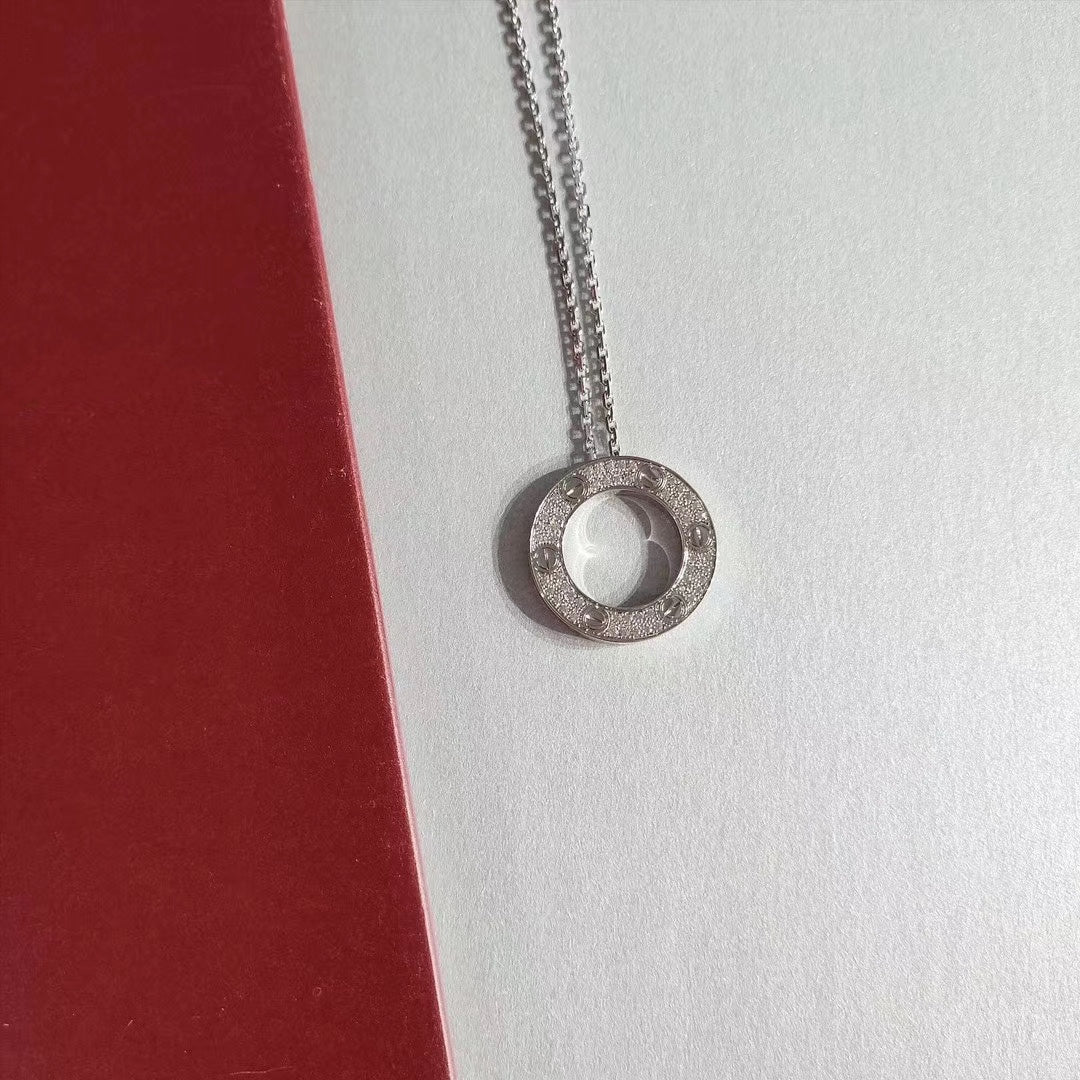 [⭐Clover Jewelry]LOVE NECKLACE ADJUSTABLE SILVER