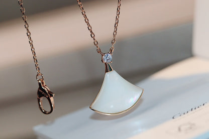 [⭐Clover Jewelry]DREAM NECKLACE WHITE MOP PINK GOLD 1 DIAMOND
