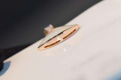 [⭐Clover Jewelry]DREAM NECKLACE WHITE MOP PINK GOLD 1 DIAMOND