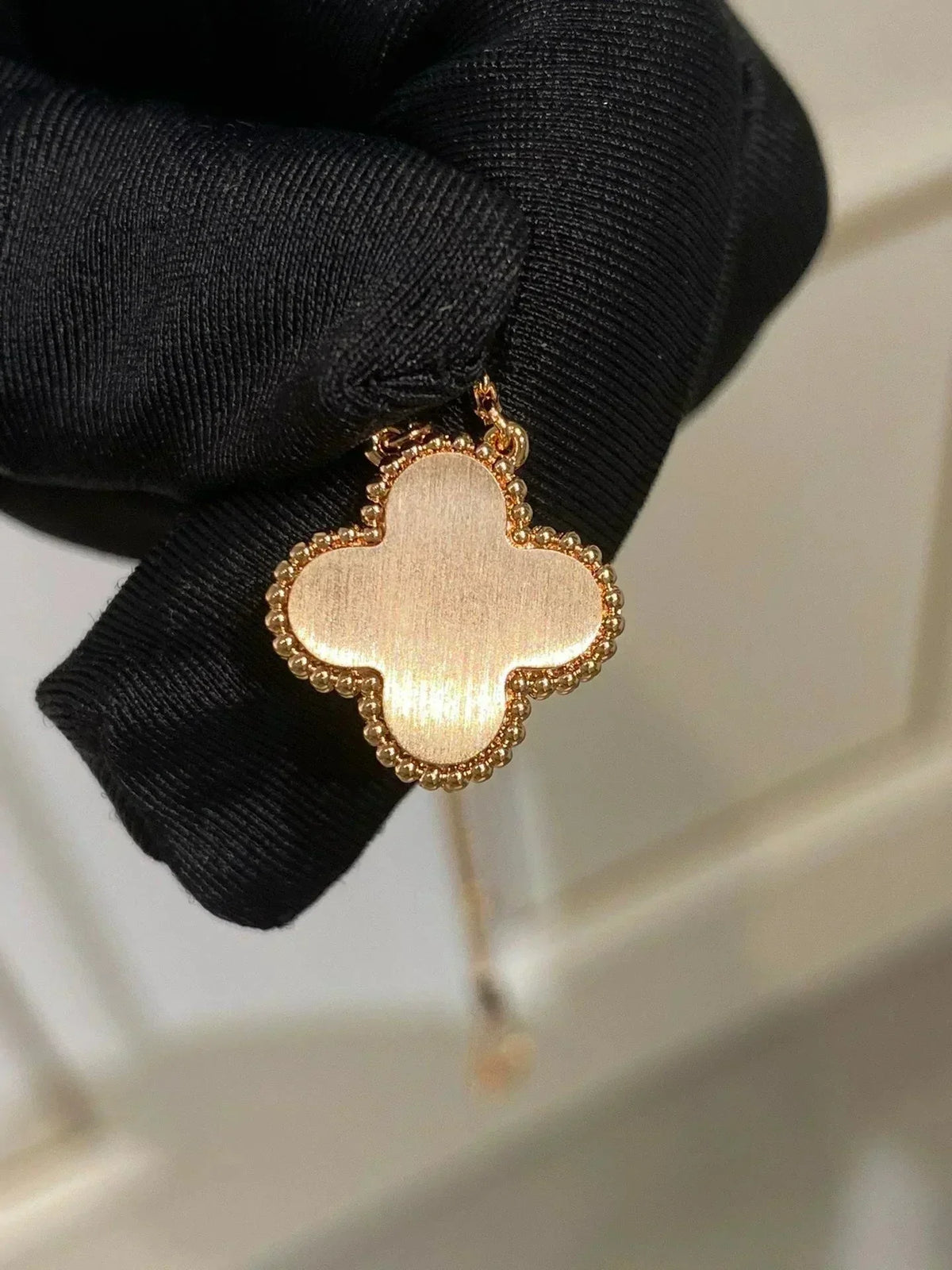 [⭐Clover Jewelry]CLOVER 15MM DIAMOND RHODONITE NECKLACE