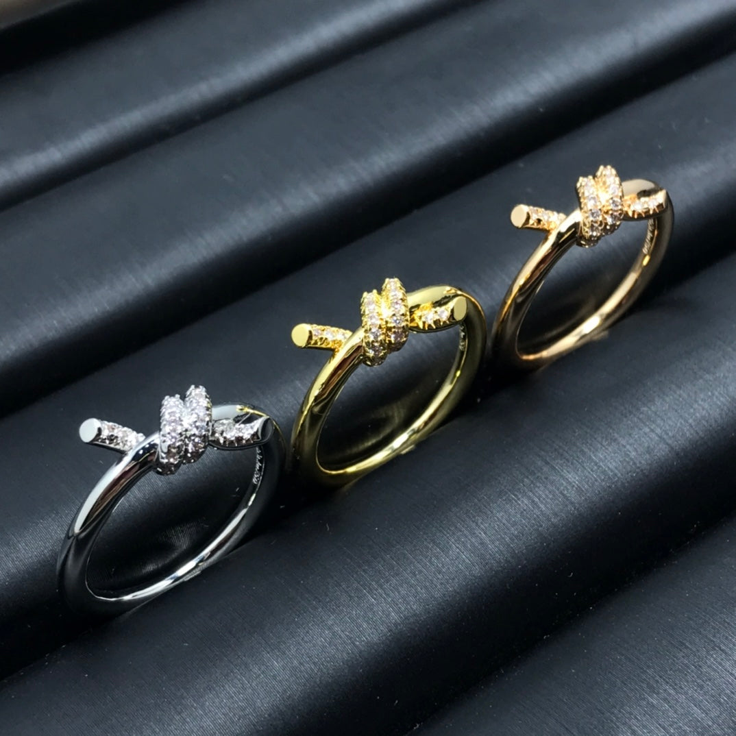 [Clover Jewelry]KNOT RING 1.2MM DIAMOND