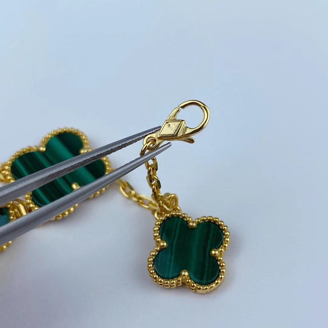 [⭐Clover Jewelry]MAGIC CLOVER MALACHITE GOLD BRACELET 5 MOTIFS