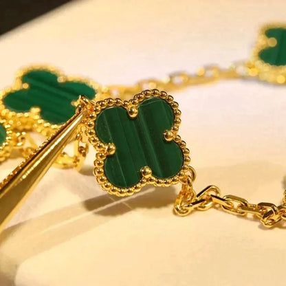 [⭐Clover Jewelry] CLOVER 5 MOTIF MALACHITE BRACELET COLLECTION