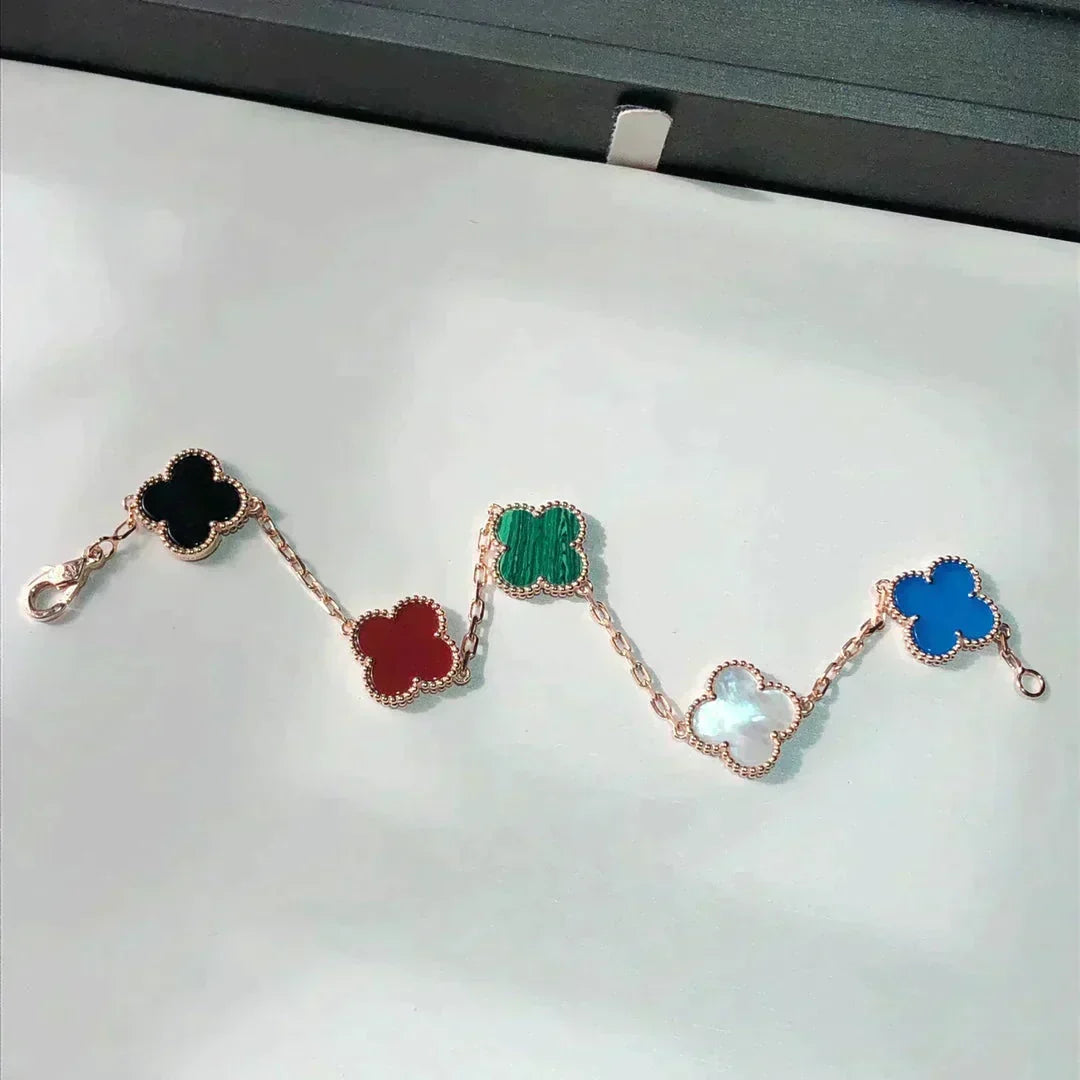 [⭐Clover Jewelry]CLOVER 5 MOTIFS MULTICOLOR BRACELET