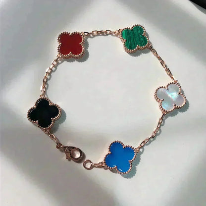 [⭐Clover Jewelry]CLOVER 5 MOTIFS MULTICOLOR BRACELET