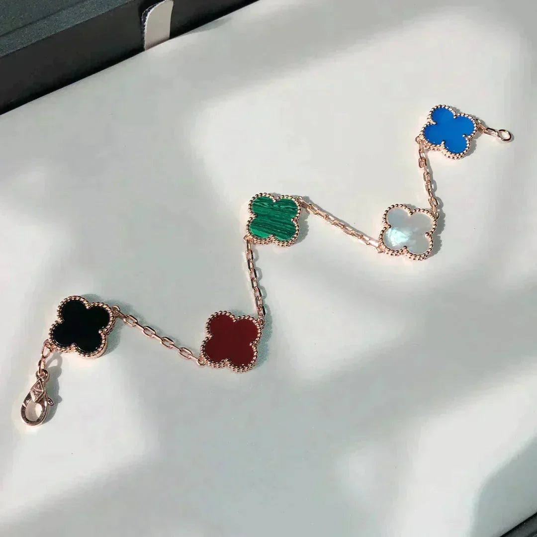 [⭐Clover Jewelry]CLOVER 5 MOTIFS MULTICOLOR BRACELET