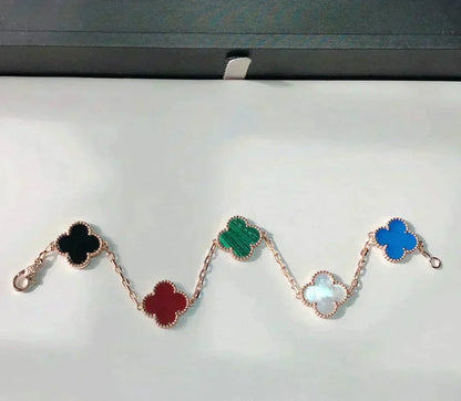 [⭐Clover Jewelry]CLOVER 5 MOTIFS MULTICOLOR BRACELET