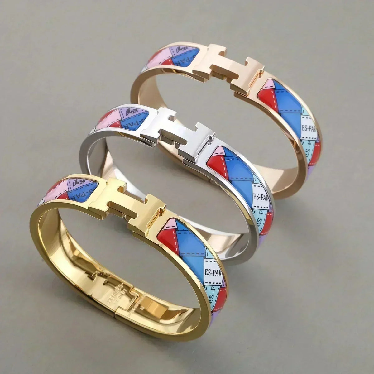 [⭐Clover Jewelry]H BRACELET DOTTED BORDER 12MM