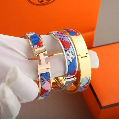 [⭐Clover Jewelry]H BRACELET DOTTED BORDER 12MM