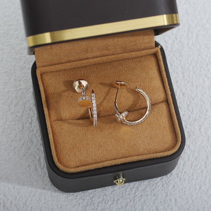 [⭐Clover Jewelry]JUSTE EARRINGS 12.75MM PINK GOLD DIAMOND
