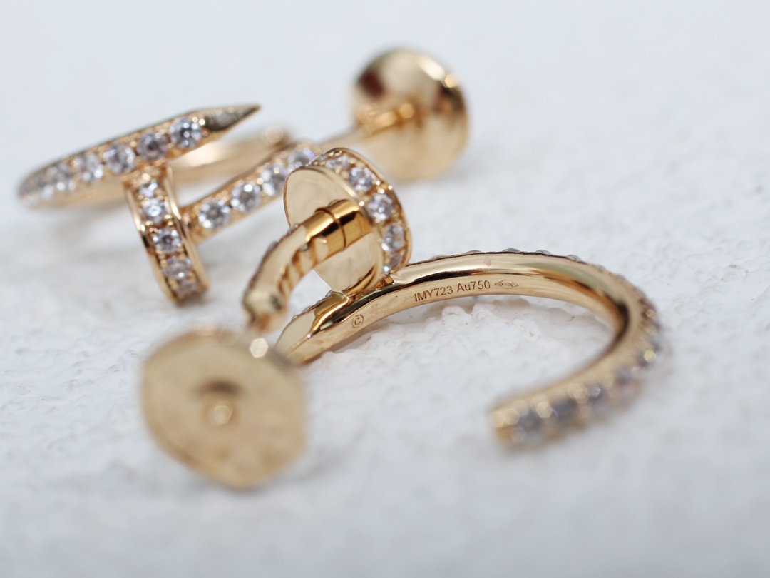 [⭐Clover Jewelry]JUSTE EARRINGS 12.75MM PINK GOLD DIAMOND