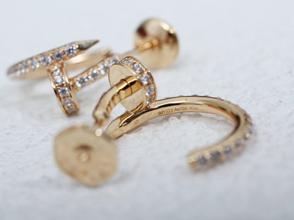 [⭐Clover Jewelry]JUSTE EARRINGS 12.75MM PINK GOLD DIAMOND