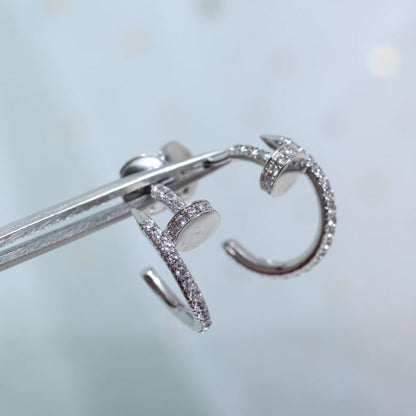 [⭐Clover Jewelry]JUSTE EARRINGS 12.75MM SILVER DIAMOND