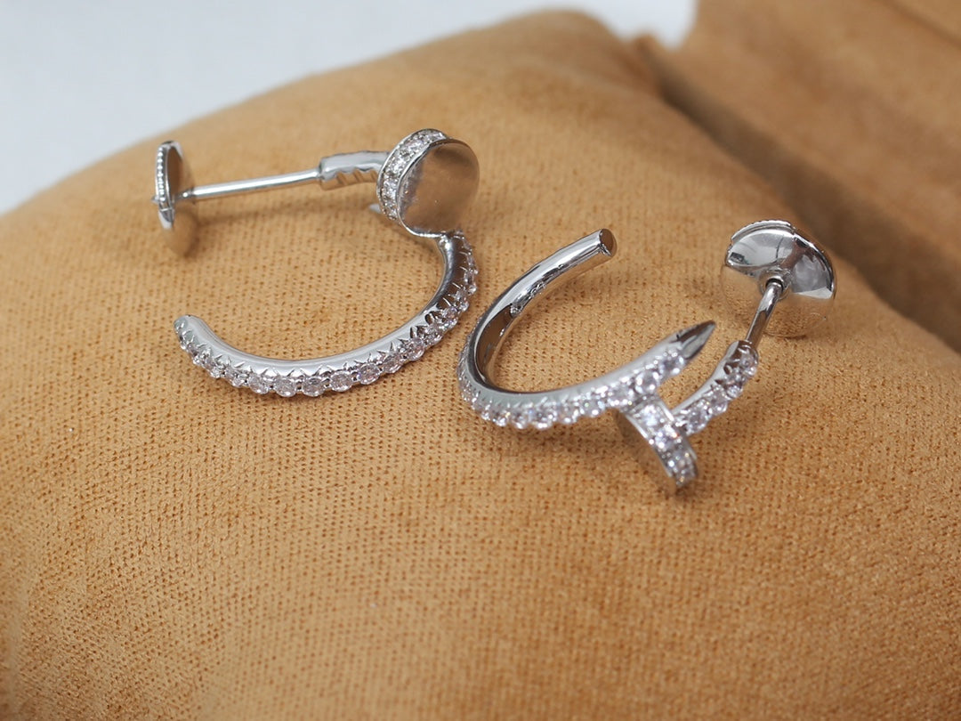 [⭐Clover Jewelry]JUSTE EARRINGS 12.75MM SILVER DIAMOND