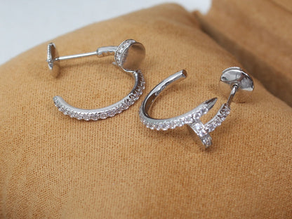 [⭐Clover Jewelry]JUSTE EARRINGS 12.75MM SILVER DIAMOND