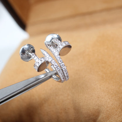[⭐Clover Jewelry]JUSTE EARRINGS 12.75MM SILVER DIAMOND