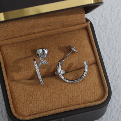 [⭐Clover Jewelry]JUSTE EARRINGS 12.75MM SILVER DIAMOND