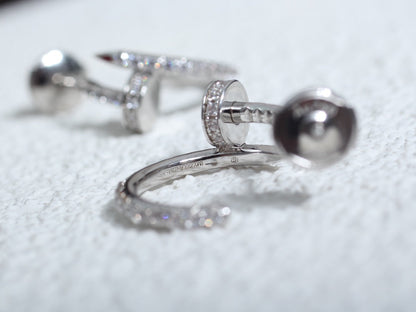 [⭐Clover Jewelry]JUSTE EARRINGS 12.75MM SILVER DIAMOND