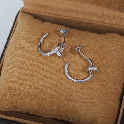 [⭐Clover Jewelry]JUSTE EARRINGS 12.75MM SILVER DIAMOND