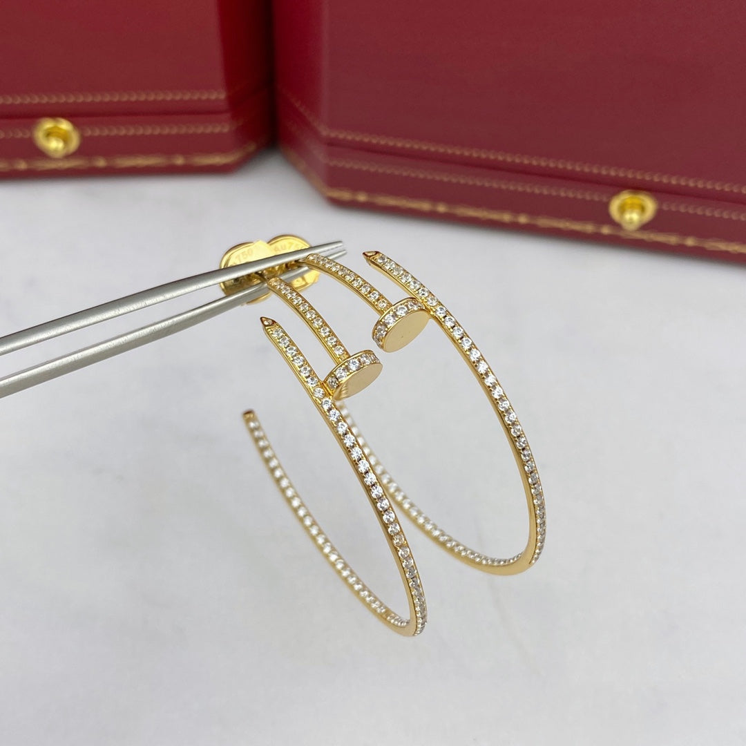 [⭐Clover Jewelry]JUSTE EARRINGS FULL DIAMONDS 1.8MM