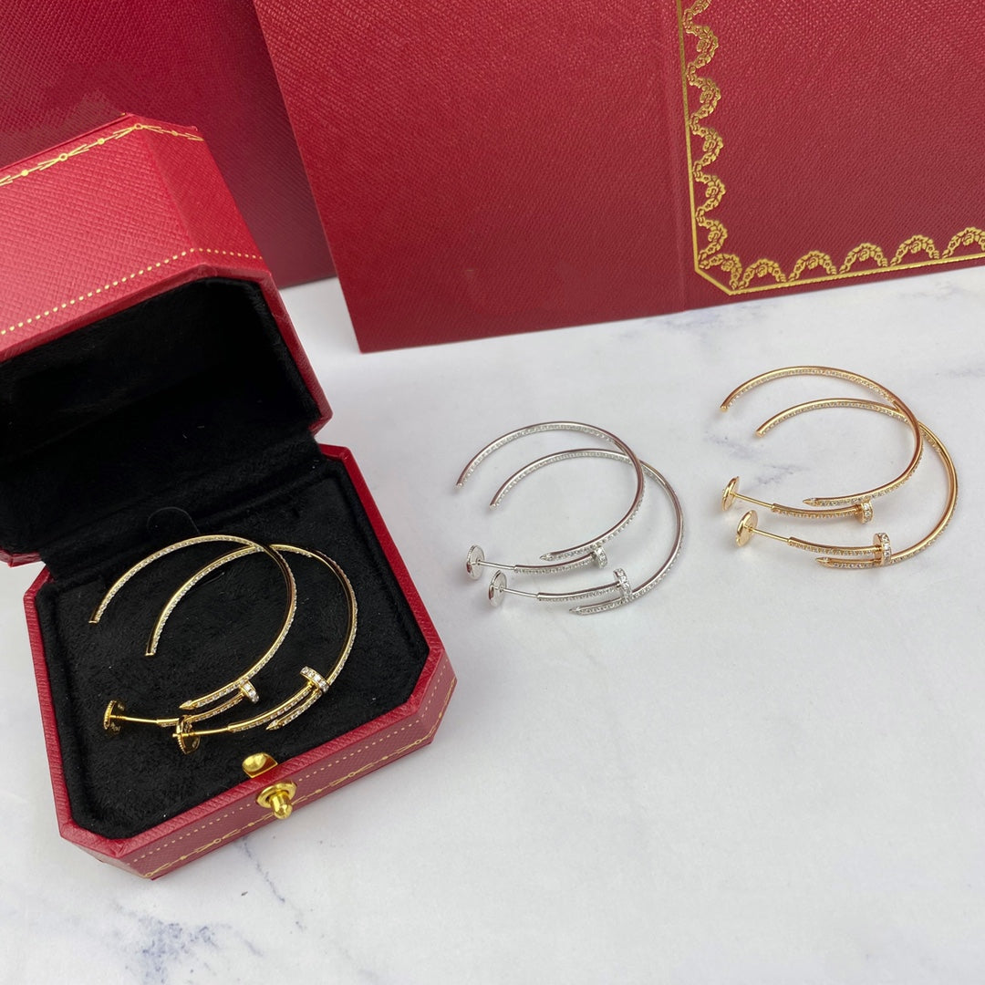[⭐Clover Jewelry]JUSTE EARRINGS FULL DIAMONDS 1.8MM