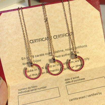 [⭐Clover Jewelry]JUSTE NECKLACE GOLD RED DIAMONDS