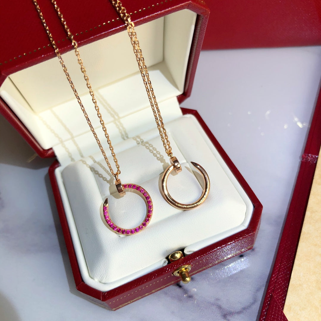 [⭐Clover Jewelry]JUSTE NECKLACE GOLD RED DIAMONDS