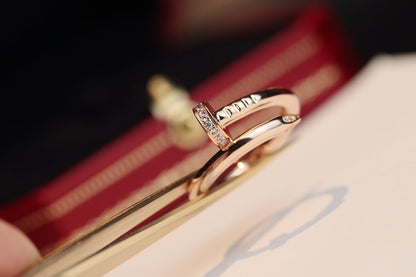 [⭐Clover Jewelry]JUSTE RING 2.65MM PINK GOLD DIAMOND