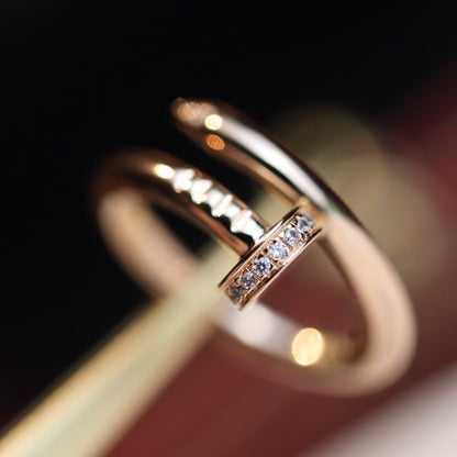 [⭐Clover Jewelry]JUSTE RING 2.65MM PINK GOLD DIAMOND