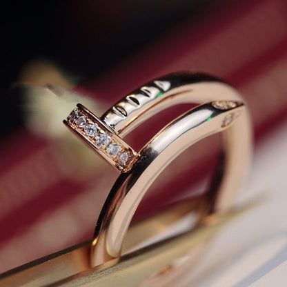 [⭐Clover Jewelry]JUSTE RING 2.65MM PINK GOLD DIAMOND