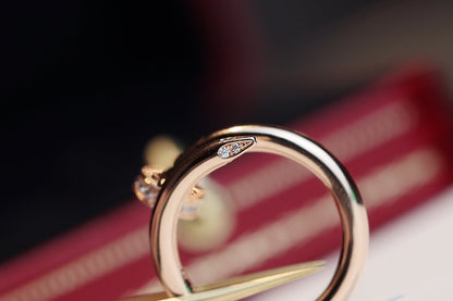[⭐Clover Jewelry]JUSTE RING 2.65MM PINK GOLD DIAMOND
