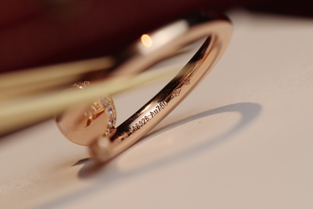 [⭐Clover Jewelry]JUSTE RING 2.65MM PINK GOLD DIAMOND