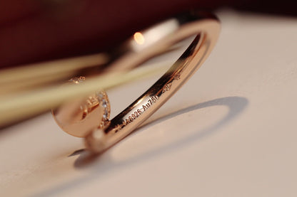 [⭐Clover Jewelry]JUSTE RING 2.65MM PINK GOLD DIAMOND