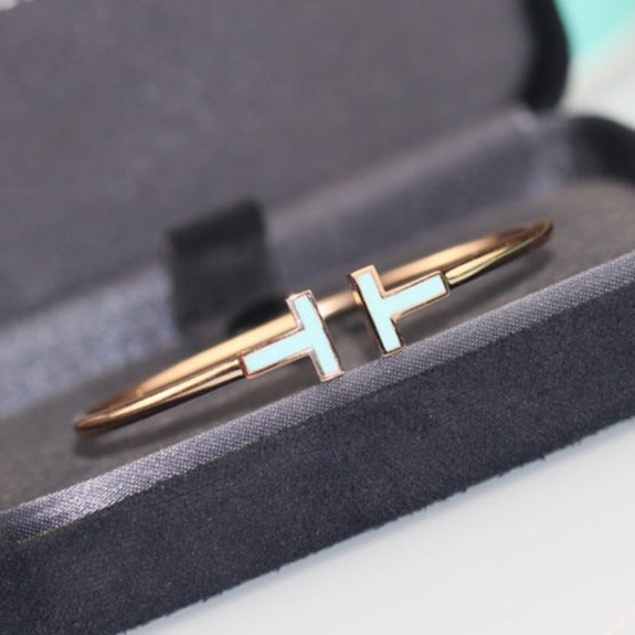 [Clover Jewelry]T BRACELET 1.8MM TURQUOISE PINK GOLD