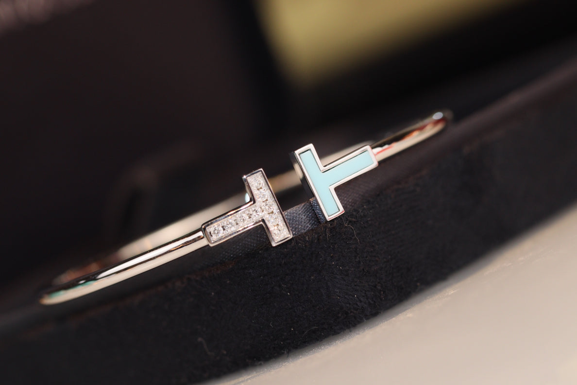 [Clover Jewelry]T BRACELET 1.8MM TURQUOISE DIAMOND SILVER