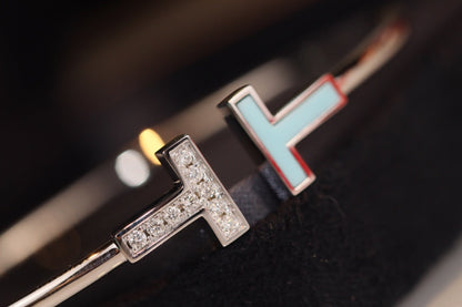 [Clover Jewelry]T BRACELET 1.8MM TURQUOISE DIAMOND PINK GOLD