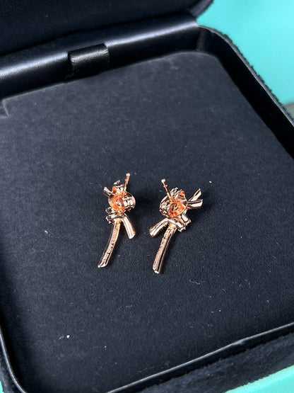 [Clover Jewelry]KNOT EARRINGS PINK GOLD DIAMOND