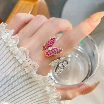 [⭐Clover Jewelry]TWIN BUTTERFLY DIAMOND RING