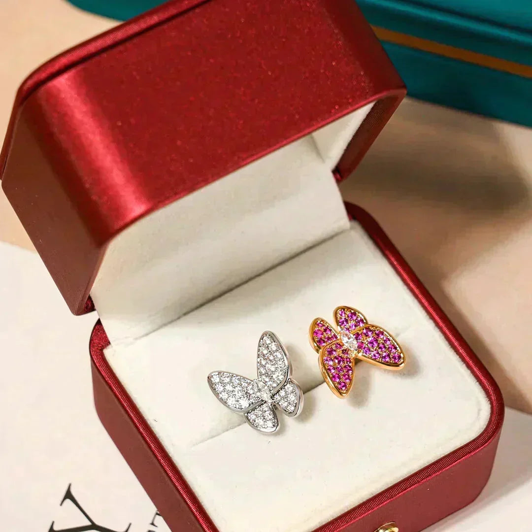 [⭐Clover Jewelry]TWIN BUTTERFLY DIAMOND RING