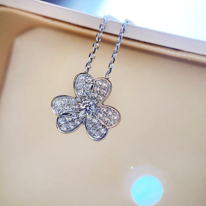 [⭐Clover Jewelry]CLOVER DIAMOND NECKLACE SILVER